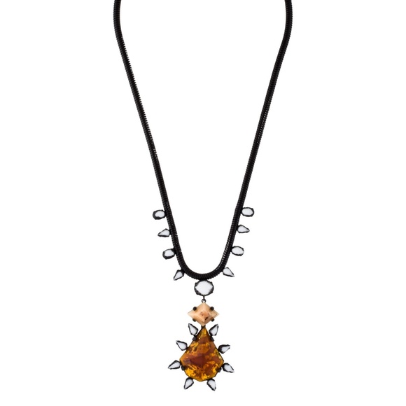 DANNIJO Black and Amber Statement Necklace - Picture 6 of 6